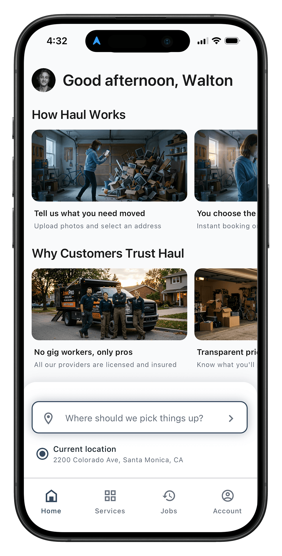Haul app home
